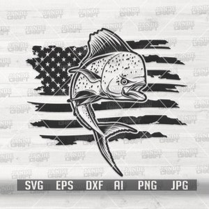 US Mahi Fish svg / Salt Water Fish Clipart / Plantilla de pesca de mar / Ocean Angler Dad Shirt png / Fisherman Gift Idea / Fishing Day Cutfile