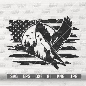 US Wild Duck Hunting svg | Clipart de la scène du lac | Pochoir de camping | Fichier de coupe du chasseur de sauvagine | Chemise Papa de chasse png | Outdoor dxf | HuntLife