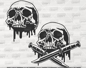 Kapiąca Czaszka svg | Koszulka Halloween png | Krwawa Głowa Clipart | Straszny Kropla Krwi Cutfile | Straszny Szablon Cukrowej Czaszki | Horro Killer Ghost