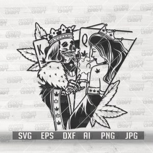 König und Königin Stoner svg | Rasta Clipart | 420 Shirt png | Stoned Diva Schablone | Weed Cutfile | Rollgelenk dxf | Cannabis jpg| Marihuana