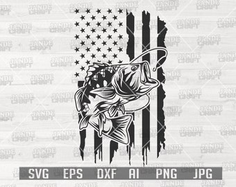 US Bass Fishing svg | Bass Fish svg | Bass Fishing svg | Bass Fishing Cutfile | Bass Fishing Clipart | Bass Fish png | Fishing Shirt svg