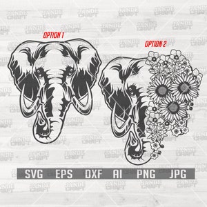 Elephant SVG | Floral Elephant SVG | Floral Animal SVG | Elephant Clipart | Elephant Cutfile | Safari Animal | Elephant png | Elephant Shirt