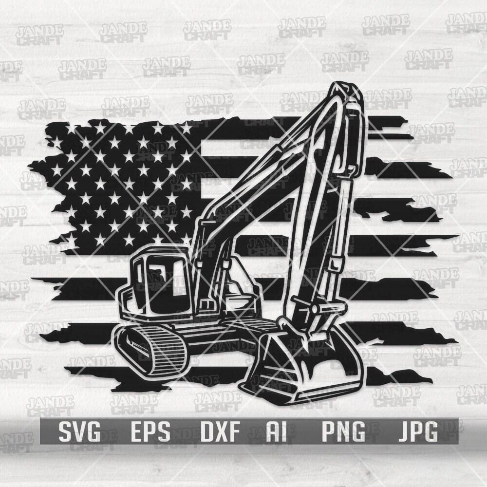 Excavator Svg | US Excavator Svg | Trucker Dad Svg | Heavy Equipment ...