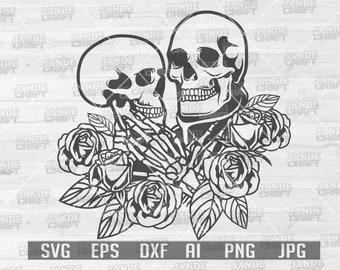Floral Skull svg | Skull Lovers svg | Skull svg | Skull Clipart | Skull Cutfile | Lovers svg | Skeleton svg | Floral Lovers svg | Skull png