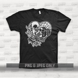 Skull Kissing Gothic | Skull Roses Svg | Lady Dead Svg | Skull Svg | Floral Skul | Kissing Svg | Catrina svg | Gothic Svg | Gothic Skull Png image 2