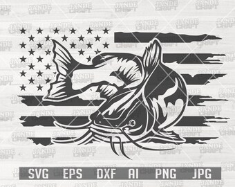 Pliki SVG z flagą USA z sumem | Koszulka wędkarska USA | Sum w formacie SVG | Pliki wędkarskie w formacie SVG | Pliki do cięcia wędkarskiego | Wędkarstwo rzeczne w formacie SVG | Wędkarstwo jeziorne w formacie SVG