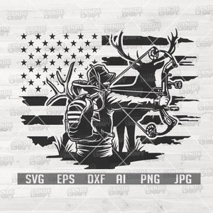 US Deer Bow Hunting svg | Deer Hunting svg | US Deer svg | Bow Hunting Clipart | Deer Cutfile | Hunting Shirt svg | Outdoor svg | Bow svg