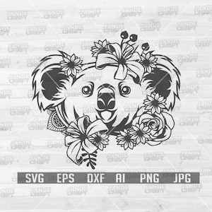 Floral Koala svg | Floral Animal svg | Cute Koala svg | Koala Shirt svg | Animal Shirt svg | Flower Koala svg | Floral Koala Cutfiles |Koala