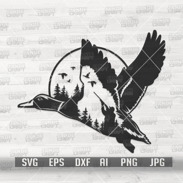 Wild Duck Hunting svg | Lake Scene Clipart | Camping Stencil | Waterfowl Hunter Cutfile | Hunting Dad Shirt png | Outdoor Stencil | HuntLife