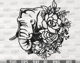 Bloemen olifant-svg | Floral dieren-svg | Olifant-svg | Olifant Clipart | Olifant-snijbestand | Bloemenolifant, png | Olifant shirt svg