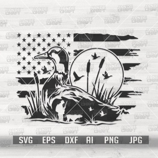 US Duck Hunting svg | Waterfowl Clipart | Swamp Animal Cutfile | Hunter Dad dxf | Goose Hunting Stencil | Farm Ducks Shirt png| Outdoor Camp
