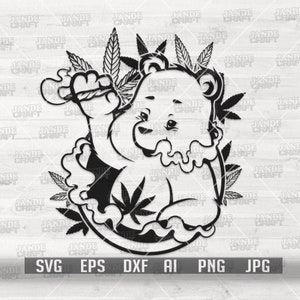 Bär Rauchen Gemeinsame svg | Bär rauchenden Weed svg | Cannabis svg | Marihuana svg | Gemeinsame Clipart | Fugenschnittdatei | Weed png | Hoher Bär svg