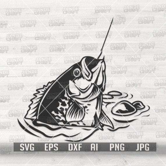 Crappie Fish Hook Svg Angler Clipart Fish on Rod Cutfile Lake