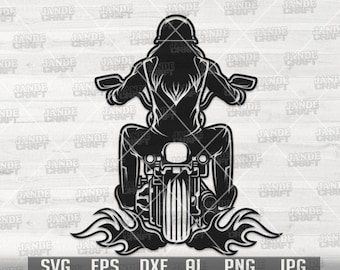 Girl Biker svg | Lady Rider Clipart | Bike Shop Owner Monogram Cut File | Bike Rally T-shirt png | Motorbike Stencil | Motorcycle Cutfile
