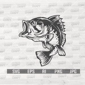 Bass Fish svg / Bass Fish Clipart / Bass Fish Cutfile / Bass Fish png / Fishing svg / Fishing Shirt svg / Fishing Dad svg / Angling svg