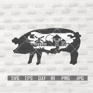 Farm Pig svg | Farm Animal svg | Pig svg | Pig Cutfile | Pig Clipart | Animal Shirt svg | Pig Shirt svg | Farm svg | Farm Animal Cutfiles