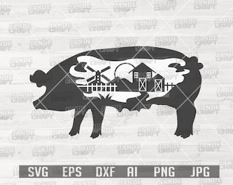 Boerderij Pig svg | Boerderijdieren svg | Pig svg | Pig Cutfile | Pig Clipart | Dierenshirt svg | Pig Shirt svg | Boerderij svg | Boerderijdieren Cutfiles