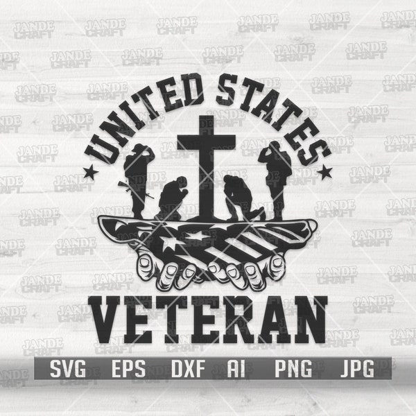 US Veteran Kneeling Soldier svg | Memorial Day Clipart | 4th of July Stencil | Patriotic Shirt png | Military Cutfile| Soldier Gift Idea dxf