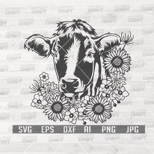 Floral Cow Svg | Cute Cow Svg | Floral Farm Animal svg | Cow svg | Cow Cut Files | Flowers Cow Svg | Farm Cow svg | Cow Animal Svg | Cow Png