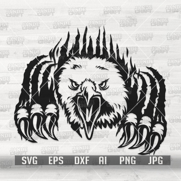 Claw Scratch Eagle svg | Wild Animal Clipart | Angry Bird Stencil | Beast Flying Creature Cut File | Big Claws Cutfile | USA T-shirt Design