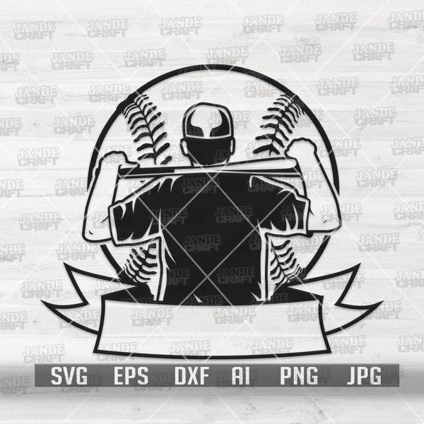 Baseball Player svg | Pitcher with Bat Clipart | Batter Cut File | Home Run Shirt png | Outdoor Sports Game dxf | Fielder Ball Life Stencil