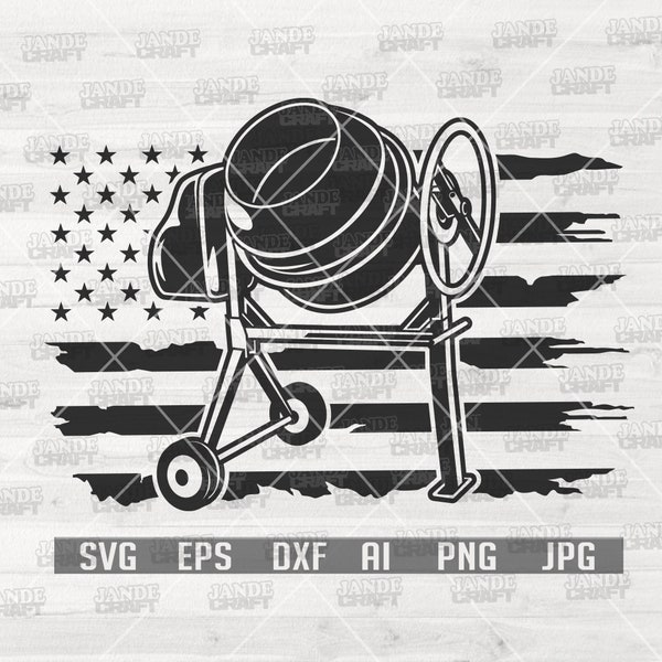 US Portable Cement Mixer svg | Cement Mixer svg | Mixer Clipart | Mixer Cutfile | Cement Mixer png | Home Builder Tools svg | Contractor svg