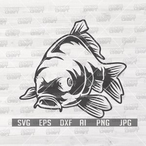 Carp Fish Svg Fresh Water Fishing Clipart River Fishing Cut File