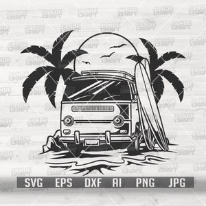 Vintage Surf Van svg | Beach Vibes svg | Summer Vibes svg | Camping Van svg | Camp Life svg | Salt Life svg | Summer Shirt svg | Surf svg