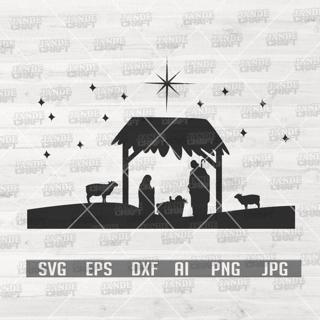 Nativity Svg Manger Svg Jesus Svg Belen Svg Nativity Clipart Nativity