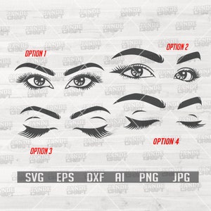 Cils sexy svg | Svg de sourcils | Cils svg | Fichier de coupe de cils | Clipart de cils | Svg femme | Clin d&#39;oeil svg | Svg maquillage