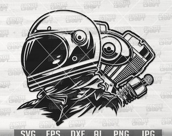 Scena motocyklowa svg | Clipart kasku motocyklisty | Szablon kombinezonu motocyklowego | Silnik motocykla dxf | Duży plik do cięcia motocykla | Clipart motocross | Motocykl png
