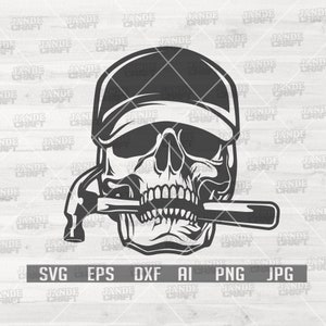 Carpenter Skull Svg | Carpenter Cut File | Carpenter Repair svg | repair svg | Carpenter Clipart | Repairman svg | Skull svg | Carpenter Png