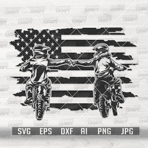 Amerikaanse Motorcross Biker Vuistbult svg | Big Bike Rally-shirt png | Ruiter beste vrienden Clipart | Rijtandem Cutfile | Motor paar stencil