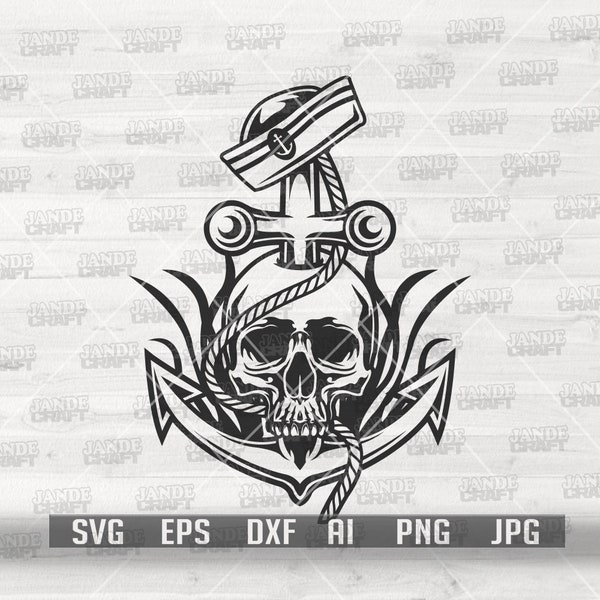 Anchor Skull svg | Anchor Skull png | Anchor Clipart | Anchor Cutfile | Skull svg | Skull png | Pirate Skull svg | Pirate svg | Captain svg