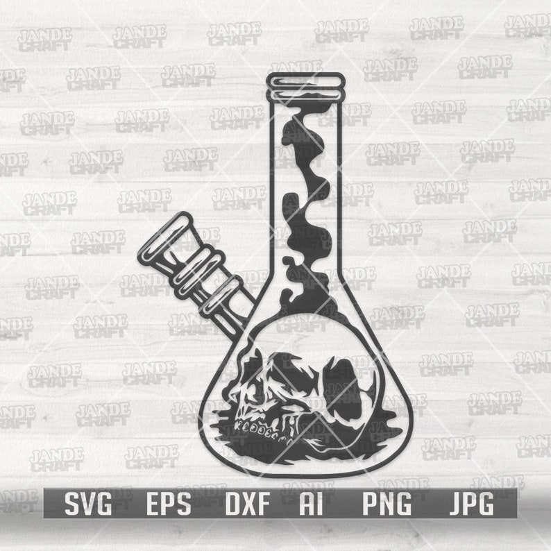 Weed Skull Svg | Smoking Joint Clipart | Cannabis Jar Stencil ...