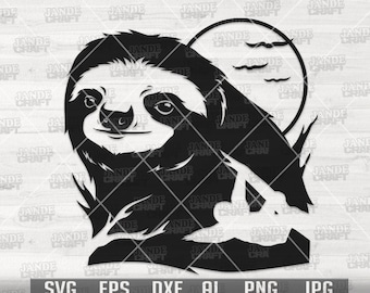 Sloth Outdoor Scene Svg Sloth Svg Sloth Clipart Sloth Etsy 日本