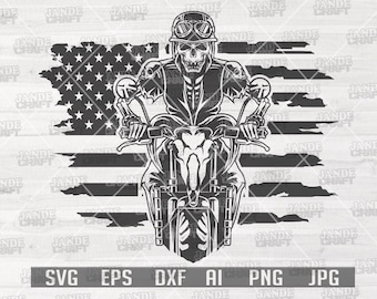 US Biker Skull svg | Biker Skull Cutfile | Biker Skull Cutfile | Biker png | Biker svg | Skull svg | Biker Shirt svg |US Flag svg |Biker png