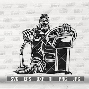Truck Driver Skull svg | Trucker Dad Shirt png | Skilled Driver Clipart | Semi Truck Cutfile | Contractor dxf | Construction Stencil jpeg