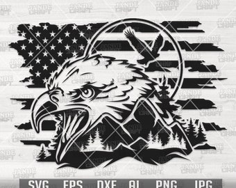 US Patriotic Eagle Scene svg | Eagle svg | US Eagle svg | American Eagle svg | Eagle Clipart | Eagle Cutfile | Eagle Shirt svg| US Eagle dxf