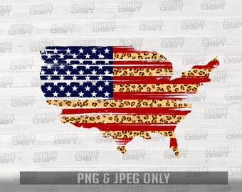 Distressed Cheetah USA | Png & Jpeg Files only | USA Flag Distressed PNG | 4th of July Png | Leopard Animal Print | Patriotic American Flag