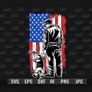 US Polizei Dad and Son svg | USA Polizist mit Kind Clipart | Sherif Shirt png | Geschenkidee zum Vatertag | Stellvertretender Cutfile | Strafverfolgung