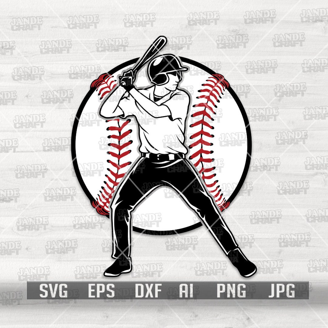 Baseball Player Svg Pitcher Clipart Catcher Cutfile Baseman Stencil