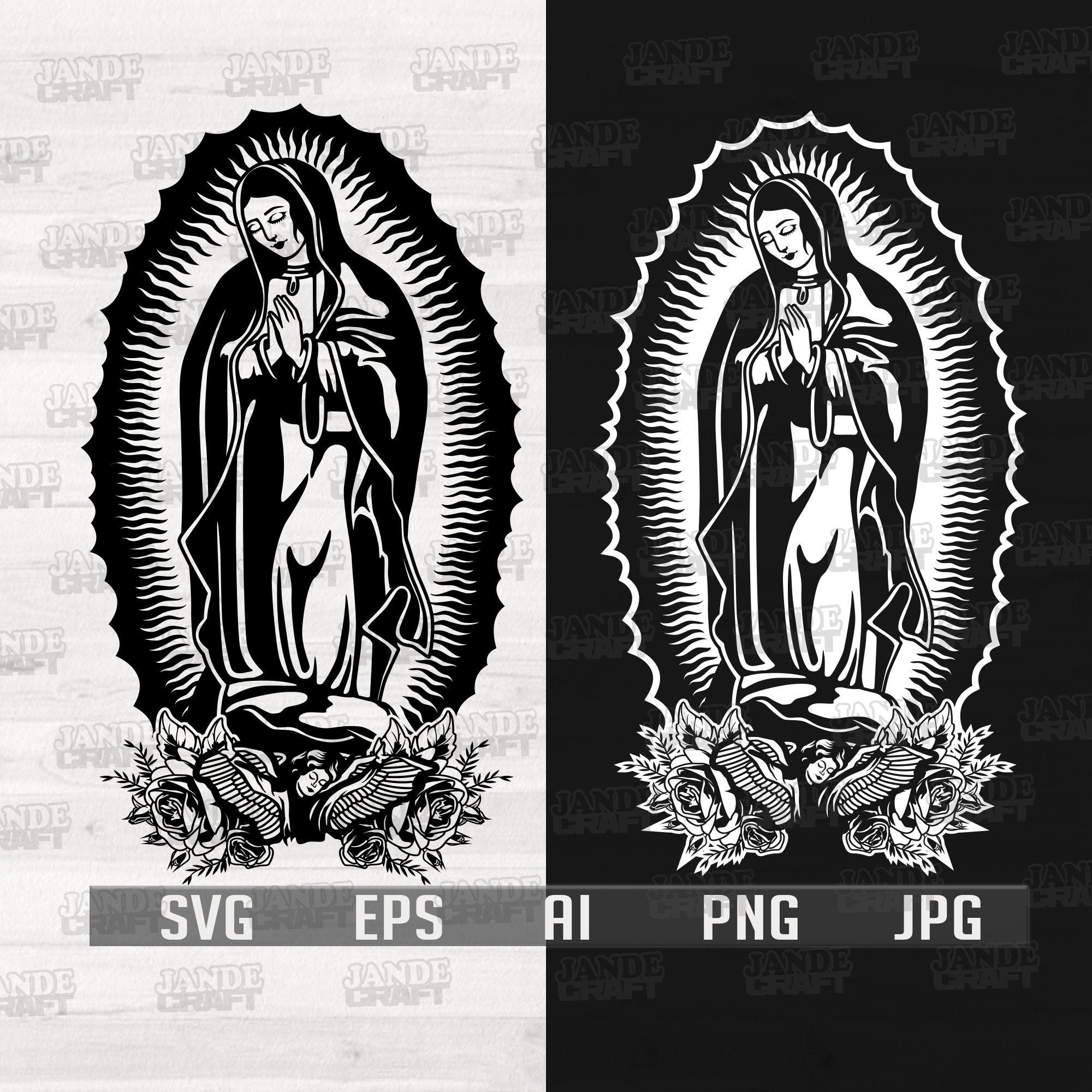 Download Mother Mary Illustration Virgin Mary Svg Mother Of God Etsy