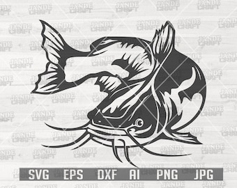 Catfish Clipart | Catfish Svg Files | Catfish Png | Catfish Stencil | Catfish Fishing svg | Fishing svg | Fishing Cut Files | Catfishing svg