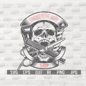 Barber Skull svg | Barber Shirt svg | Barbershop svg | Hair Stylist svg | Hair Salon svg | Barber Clipart | Barber Cutfile | Gift for Barber