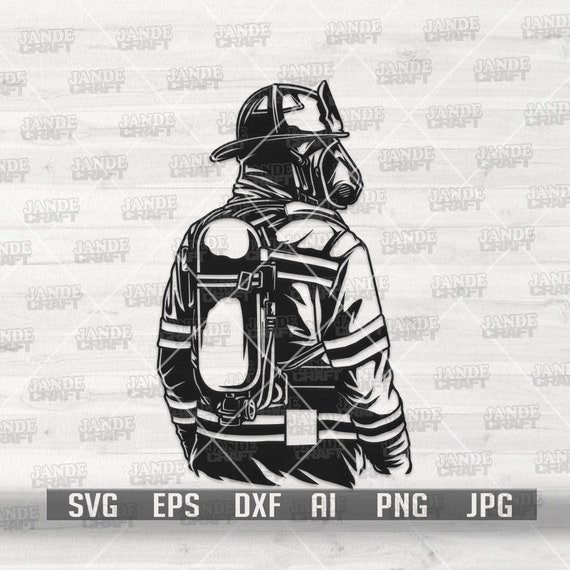 Fire Fighter svg | Fireman Dad Clipart | Firefighter Stencil | Fire  Department Office png | Rescue Cut File| 911 First Responder Clipart DXF
