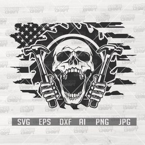 US Carpenter Skull svg | Carpenter svg | Repairmen svg | Contractor svg | Builder svg | Carpenter Shirt svg | Hammer svg | Repair Tools svg