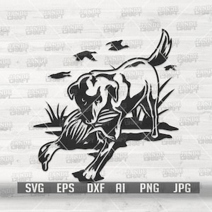 Enten-Jagd-Hund svg | Jäger Dad Clipart | Wasservögel Cutfile | Gänsejagd Schablone | T-Shirt png | Camping Szene dxf | Lagerleben jpeg