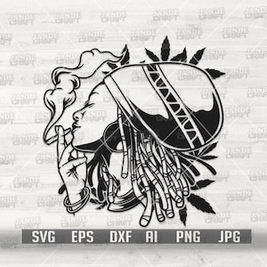 SVG de Garota Afro Rastafári | SVG Afro Rastafári | Clipart Afro | SVG de Camiseta Rastafári | SVG de Maconha | SVG 420 | SVG de Baseado Fumando | SVG de Garota Afro Fumando Maconha