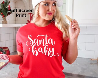 Santa Baby Puff Screen Print Transfer, Ready To Press, Valentine’s Day
